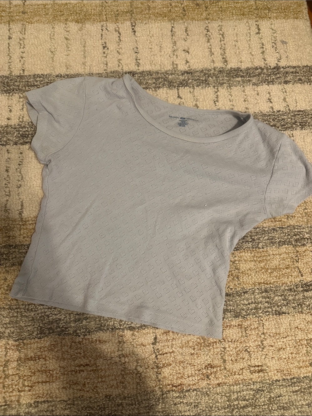 Brandy Melville Light Blue Textured Crop Top